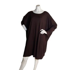 BRYN WALKER ESPRESSO DAMIEN CREW NECK ‎ NWOT MODAL TUNIC WOMEN'S SIZE XL